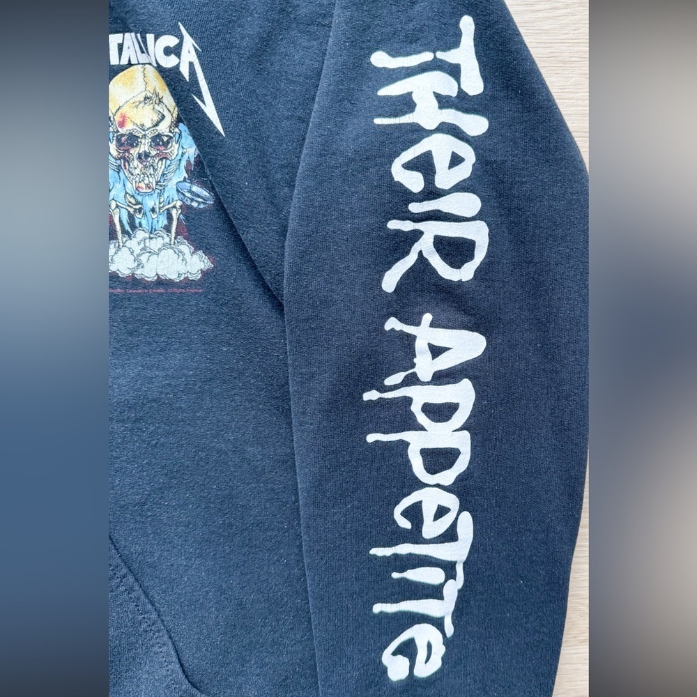 Soon You’ll Please Their Appetite Y2K Metallica Gildan Hoodie Women’s M - Picture 7 of 10